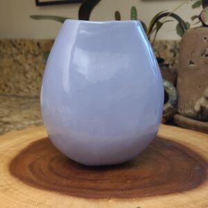 Signed Blue Odd Shaped Ceramic Vase